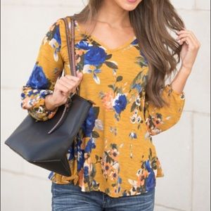 Floral Yellow Blouse